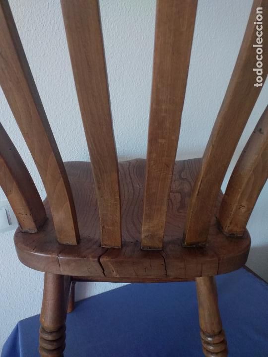 Antig&uuml;edades: Silla de estilo r&uacute;stico de olmo ingl&eacute;s - Spindle, siglo XIX - Foto 7