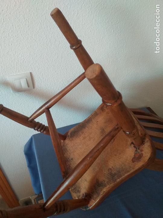 Antig&uuml;edades: Silla de estilo r&uacute;stico de olmo ingl&eacute;s - Spindle, siglo XIX - Foto 8