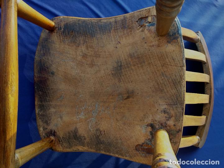 Antig&uuml;edades: Silla de estilo r&uacute;stico de olmo ingl&eacute;s - Spindle, siglo XIX - Foto 9