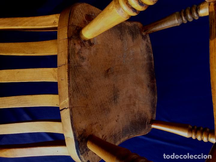 Antig&uuml;edades: Silla de estilo r&uacute;stico de olmo ingl&eacute;s - Spindle, siglo XIX - Foto 10