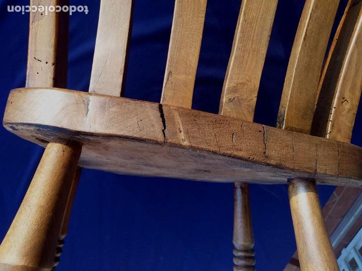 Antig&uuml;edades: Silla de estilo r&uacute;stico de olmo ingl&eacute;s - Spindle, siglo XIX - Foto 11