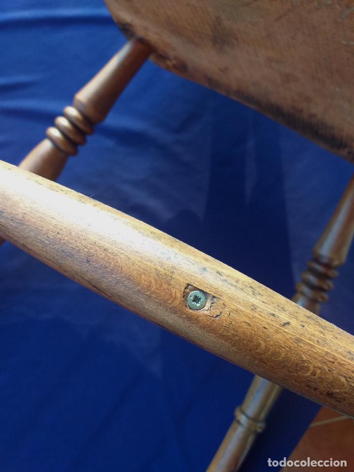 Antig&uuml;edades: Silla de estilo r&uacute;stico de olmo ingl&eacute;s - Spindle, siglo XIX - Foto 14