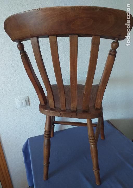 Antig&uuml;edades: Silla de estilo r&uacute;stico de olmo ingl&eacute;s - Spindle, siglo XIX - Foto 18