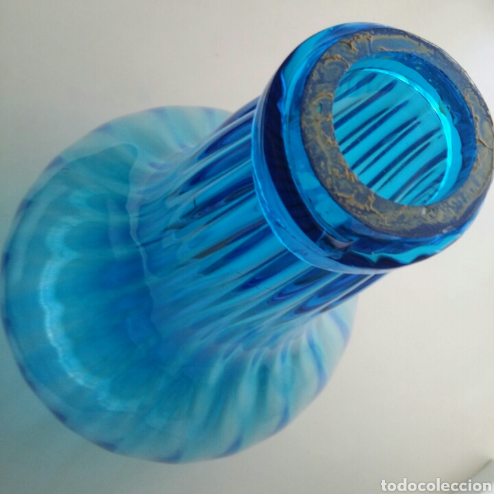 Antig&uuml;edades: JARRON DE CRISTAL AZUL - Foto 2