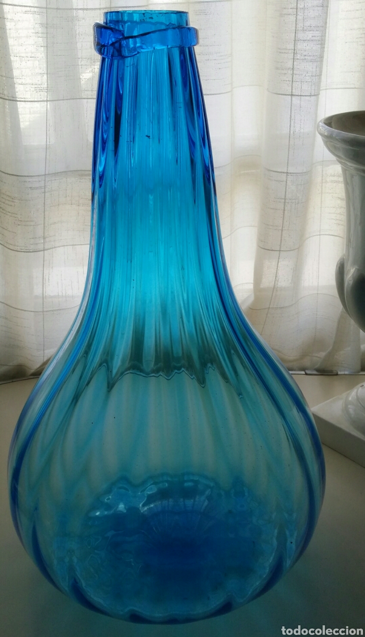 Antig&uuml;edades: JARRON DE CRISTAL AZUL - Foto 3