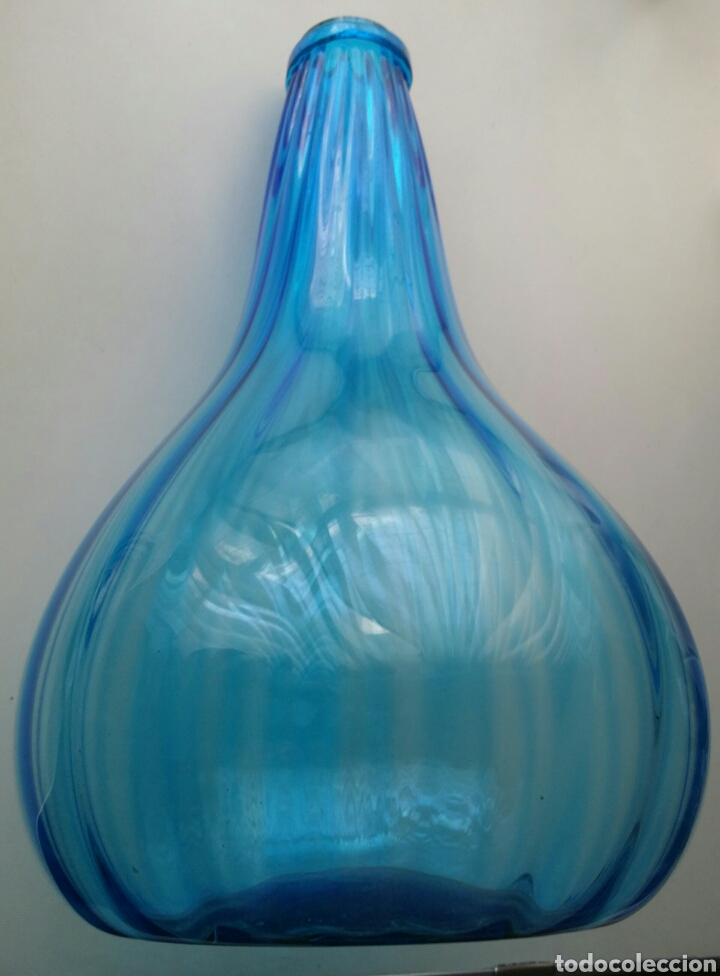 Antig&uuml;edades: JARRON DE CRISTAL AZUL - Foto 4