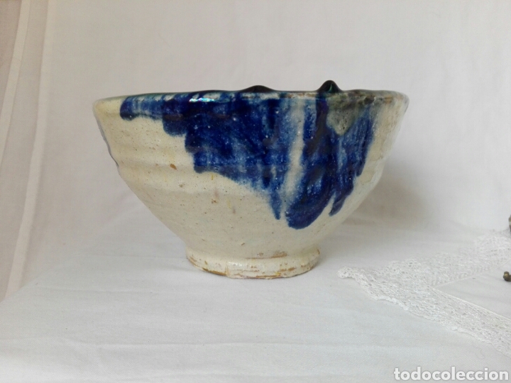 Antigüedades: Muy hermoso cuenco tazon bowl de cerámica andaluza Fajalauza Almeria Nijar - Foto 3 - 225229246