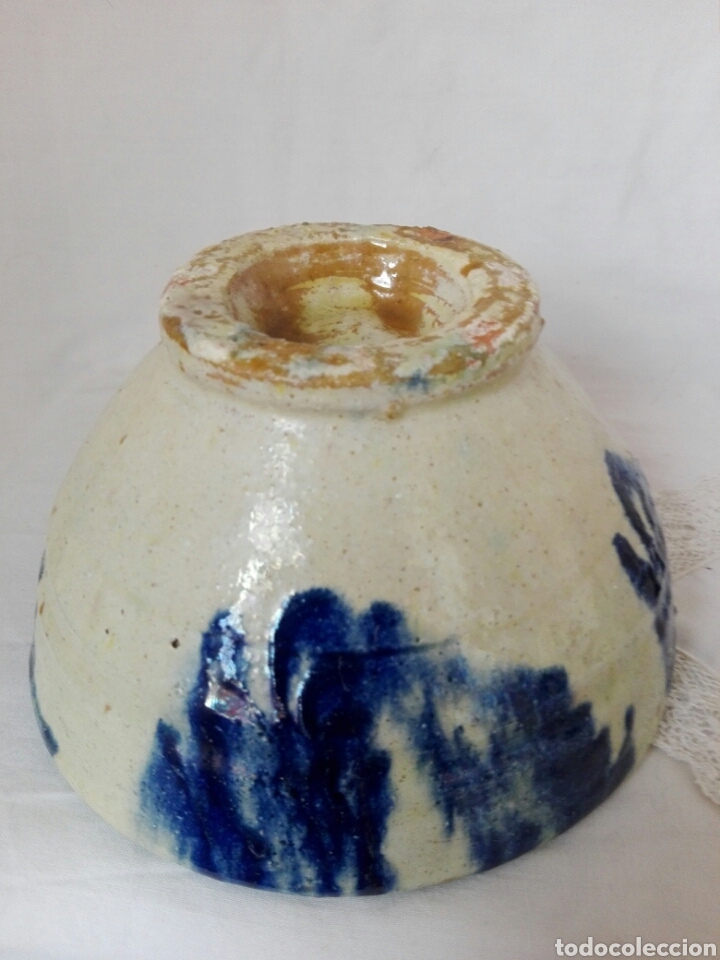 Antigüedades: Muy hermoso cuenco tazon bowl de cerámica andaluza Fajalauza Almeria Nijar - Foto 4 - 225229246