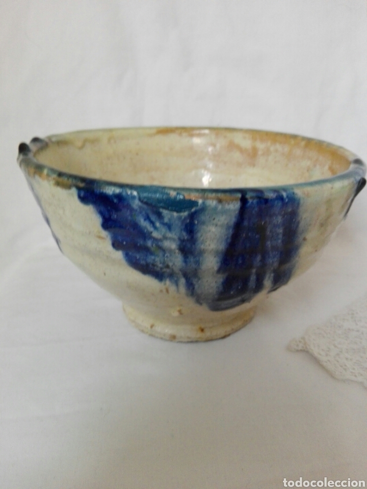 Antigüedades: Muy hermoso cuenco tazon bowl de cerámica andaluza Fajalauza Almeria Nijar - Foto 2 - 225229246