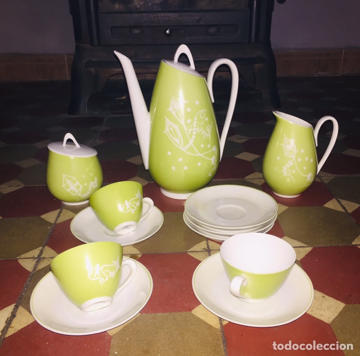 Antig&uuml;edades: Juego Caf&eacute;/T&eacute; Bidasoa Verde - Foto 2
