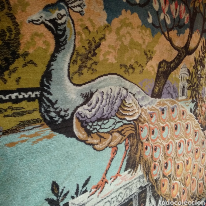 Antig&uuml;edades: Tapiz pavo real - Foto 4