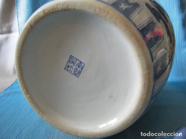 Antig&uuml;edades: TIBOR DE CER&Aacute;MICA EN BLANCO Y AZUL - Foto 3