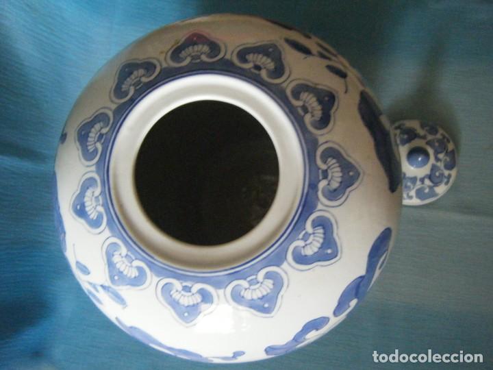 Antig&uuml;edades: TIBOR DE CER&Aacute;MICA EN BLANCO Y AZUL - Foto 4