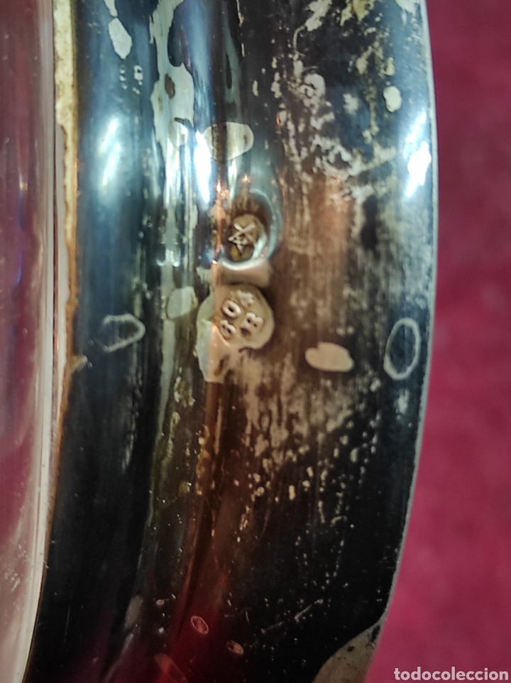 Antig&uuml;edades: Jarra cristal grabada con base de plata - Foto 5