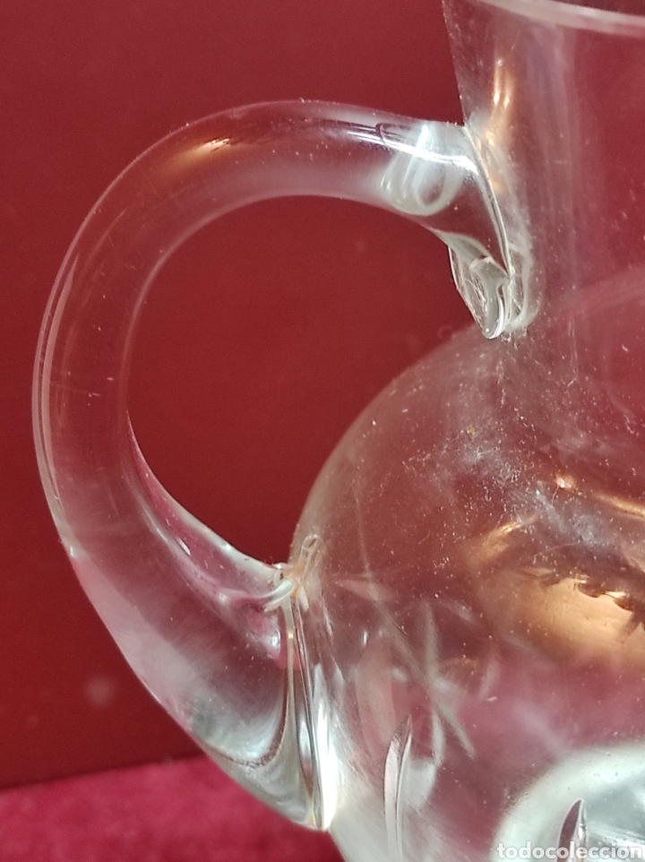 Antig&uuml;edades: Jarra cristal grabada con base de plata - Foto 8