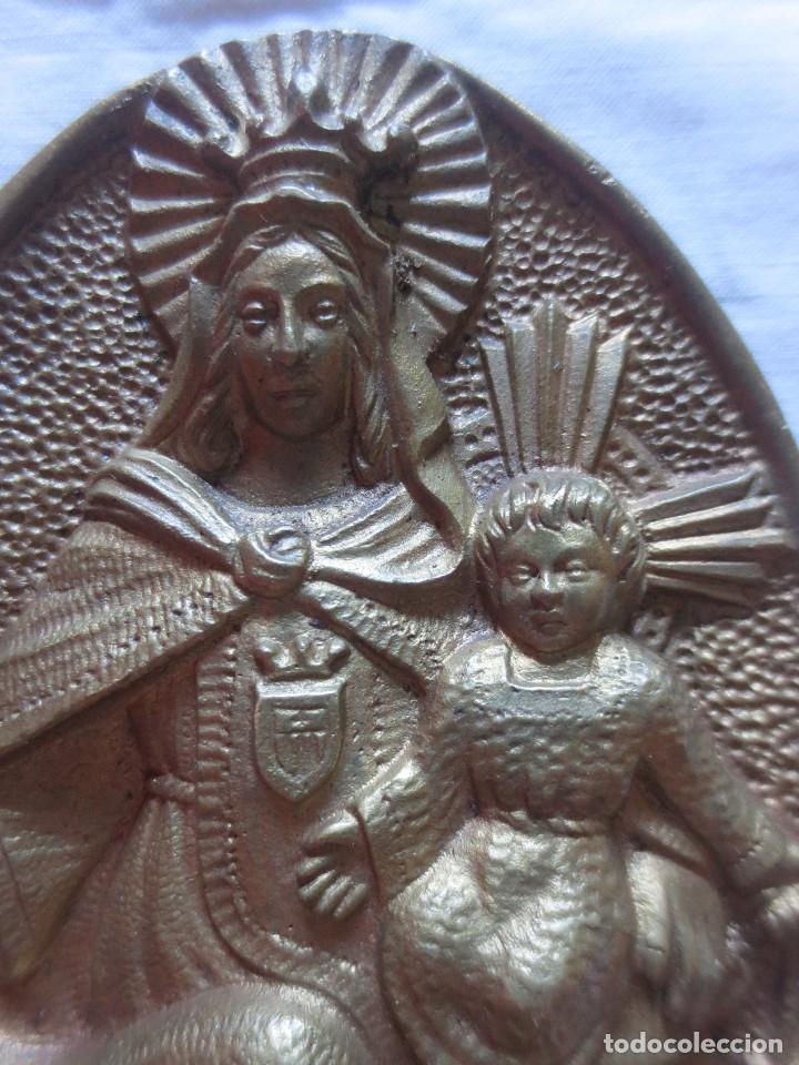 Antig&uuml;edades: PLACA CON RELIEVE DE LA VIRGEN DEL CARMEN - Foto 4