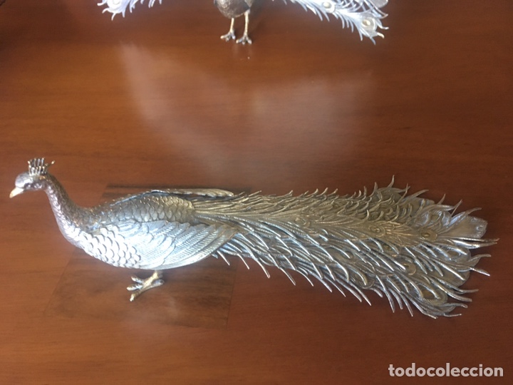 Antig&uuml;edades: ESPECTACULAR PAREJA DE FAISANES DE PLATA - Foto 3