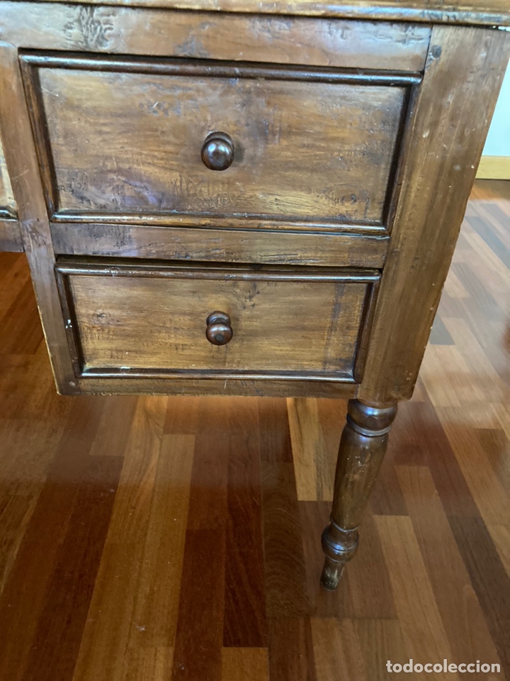 Antig&uuml;edades: Mesa escritorio- 5 cajones - Foto 5