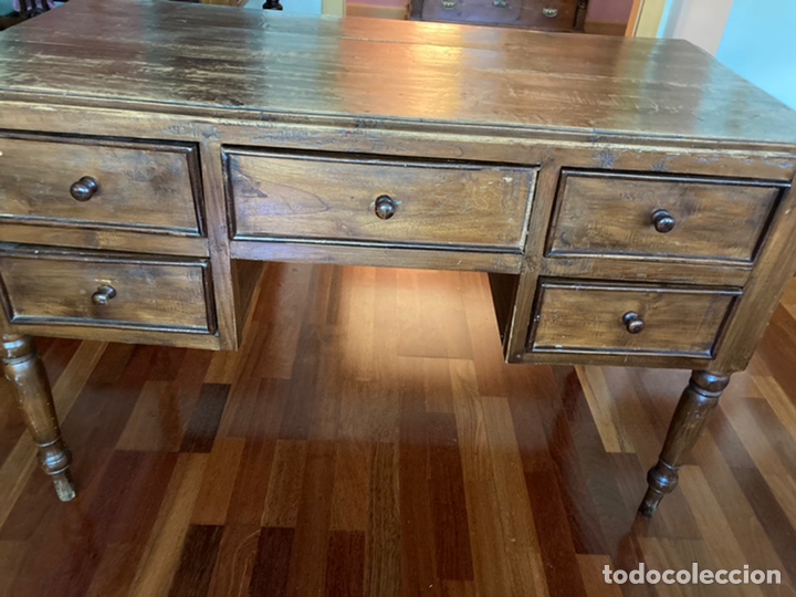 Antig&uuml;edades: Mesa escritorio- 5 cajones - Foto 1