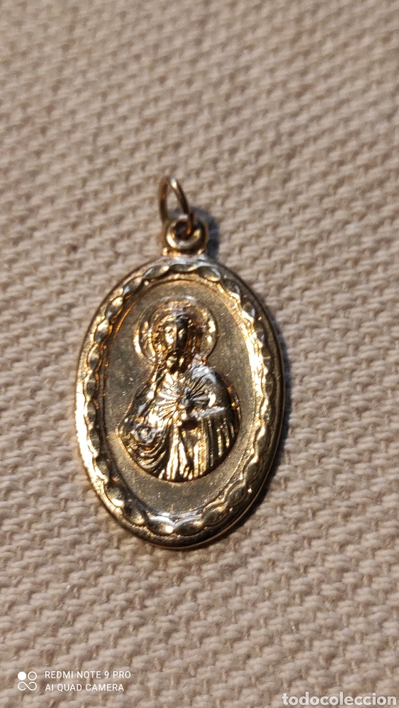 Antig&uuml;edades: MEDALLA CHAPADA EN ORO DE 14K.MARCADA. - Foto 1