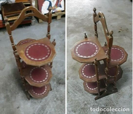 Antig&uuml;edades: REPOSTERO PLEGABLE DE MADERA ORIGINAL - Foto 2