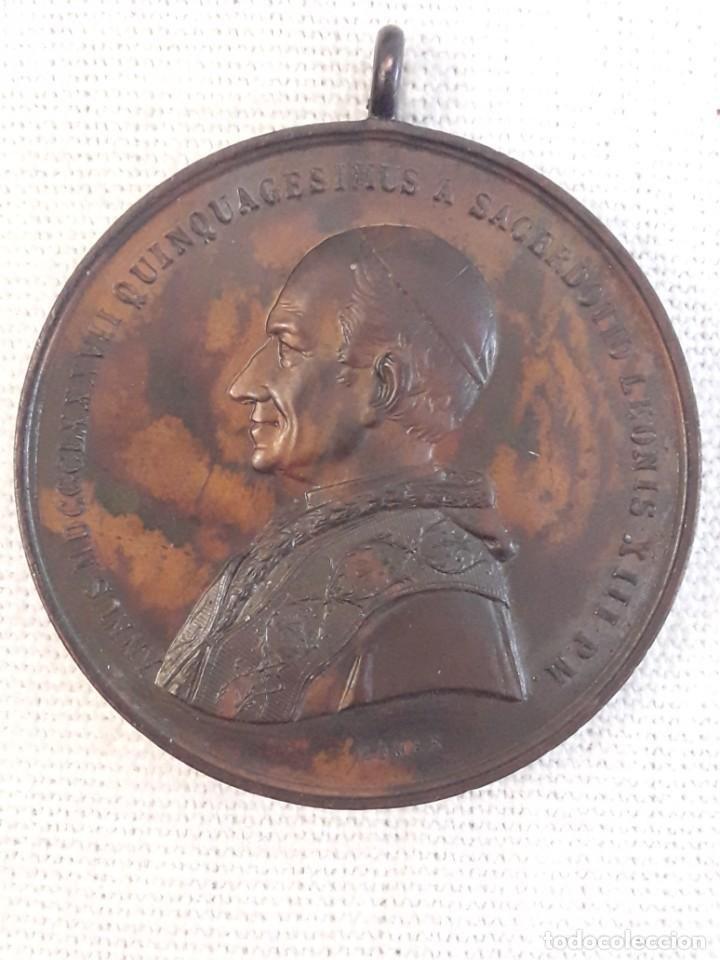 Antiguidades: Estado Papal Le&oacute;n XIII 1887 50 aniversario de sacerdocio
