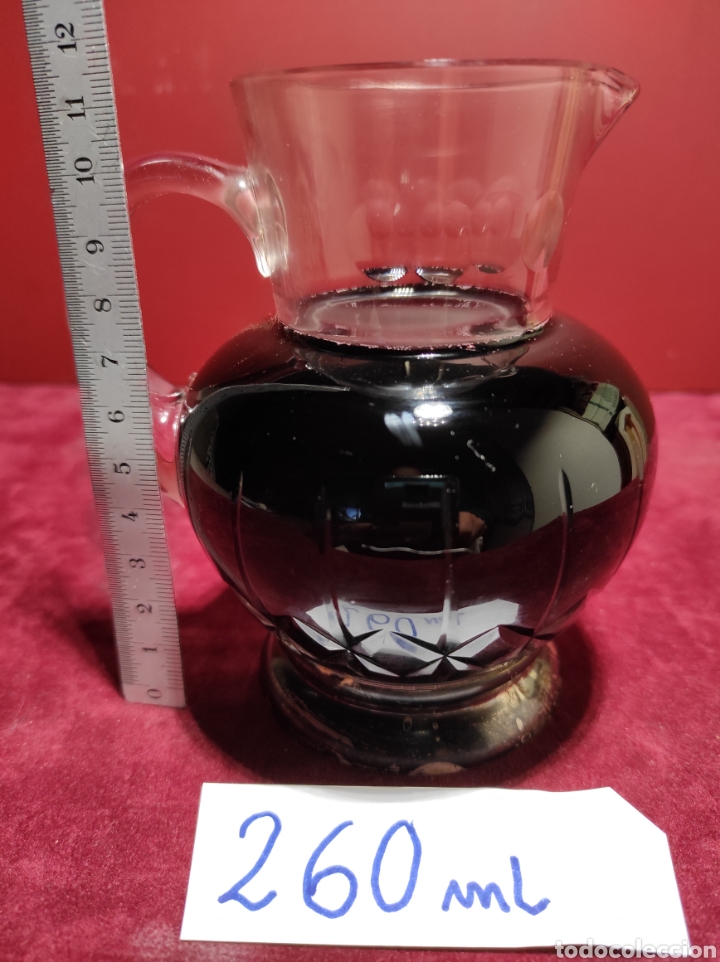 Antig&uuml;edades: Jarra cristal grabada con base de plata - Foto 9