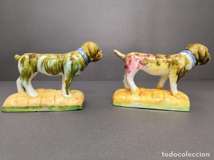 Antigüedades: Pareja de perros palilleros en cerámica vidriada Sargadelos de Gran tamaño - Foto 10 - 226164890