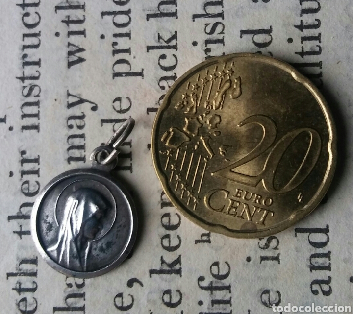 Antig&uuml;edades: Escapulario / Medalla plata Lourdes - Foto 3