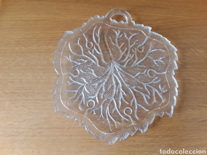 Antig&uuml;edades: FRUTERO DE CRISTAL EN FORMA DE HOJA - Foto 1
