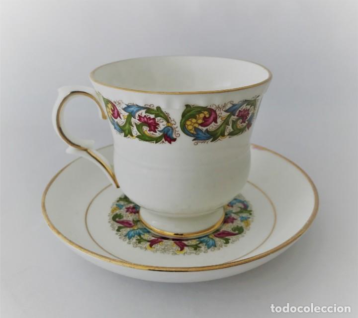 Antigüedades: Taza y platillo Royal Suttherland - fina porcelana inglesa - Foto 3 - 226634935