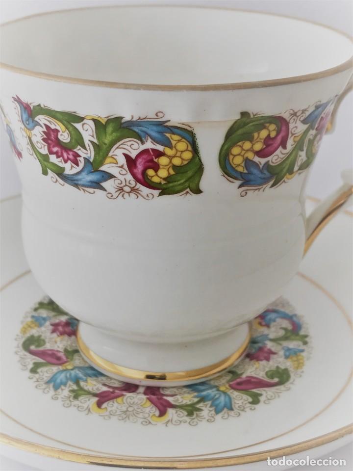Antigüedades: Taza y platillo Royal Suttherland - fina porcelana inglesa - Foto 5 - 226634935