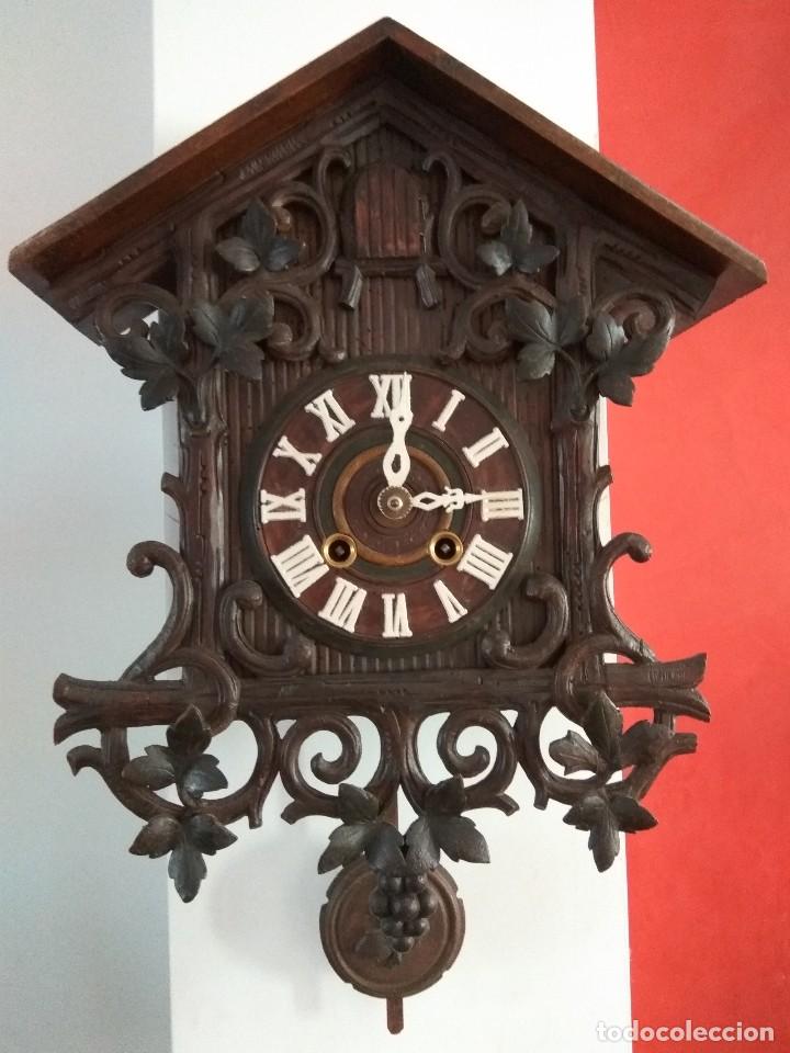 reloj cuco antiguo de pared en madera - Compra venta en todocoleccion