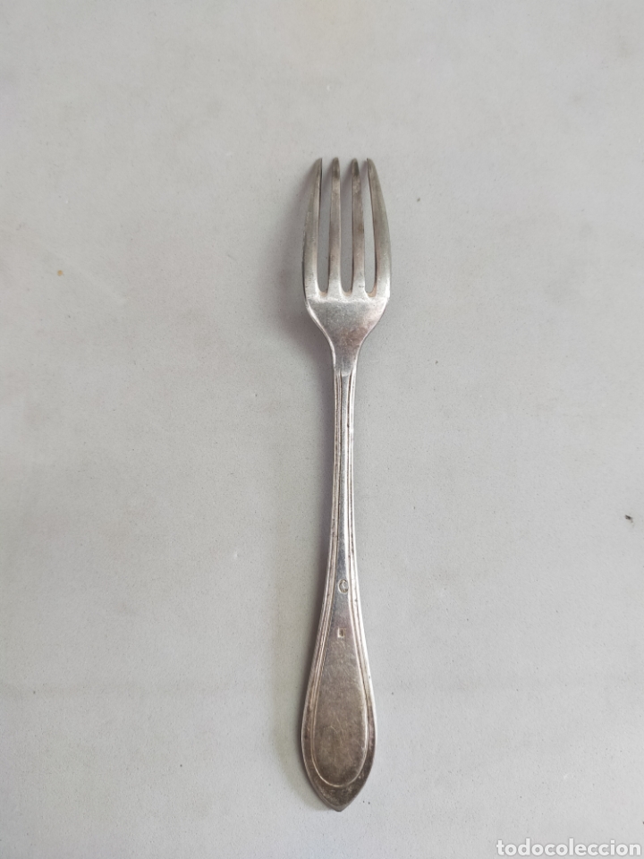 Antig&uuml;edades: TENEDOR DE METAL PLATEADO - Foto 5