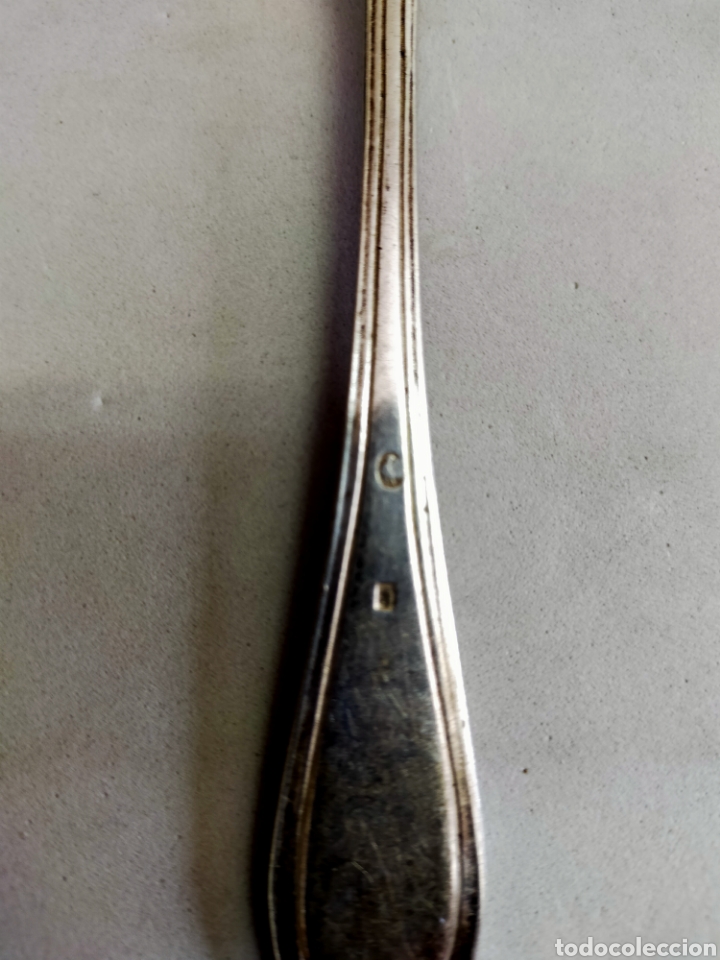 Antig&uuml;edades: TENEDOR DE METAL PLATEADO - Foto 8