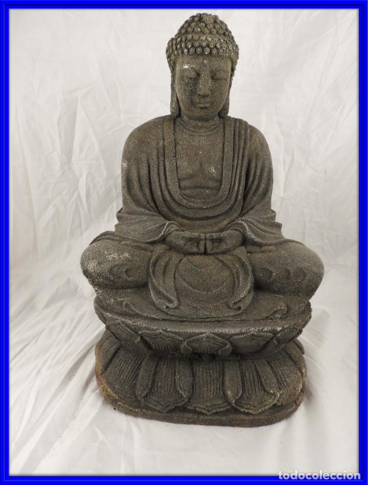 Antig&uuml;edades: FIGURA DE BUDA DE PIEDRA 31 CM - Foto 1