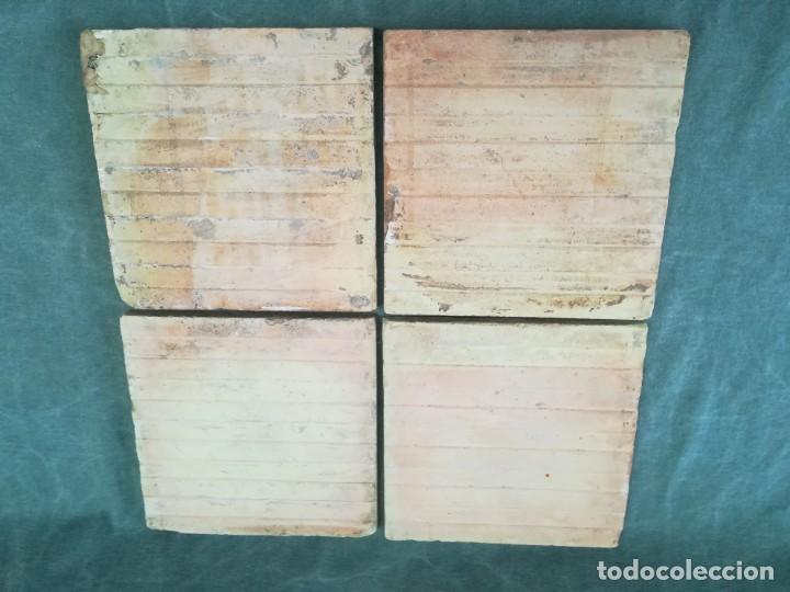 Antig&uuml;edades: LOTE DE 4 ANTIGUOS AZULEJOS - Foto 6