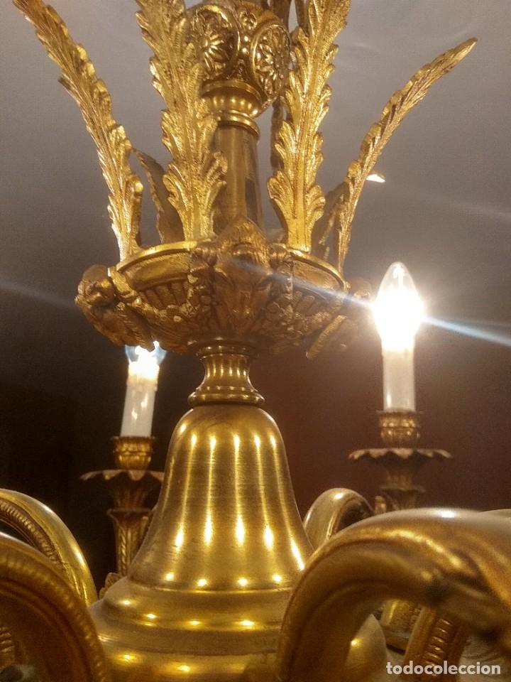 Antig&uuml;edades: Preciosa l&aacute;mpara de bronce antigua - Foto 3