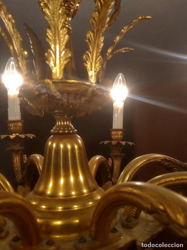 Antig&uuml;edades: Preciosa l&aacute;mpara de bronce antigua - Foto 4