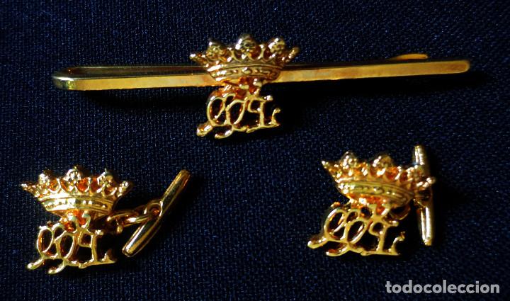 Antig&uuml;edades: GEMELOS Y ALFILER DE CORBATA DE LAS CORTES DE CASTILLA Y LEON - Foto 1