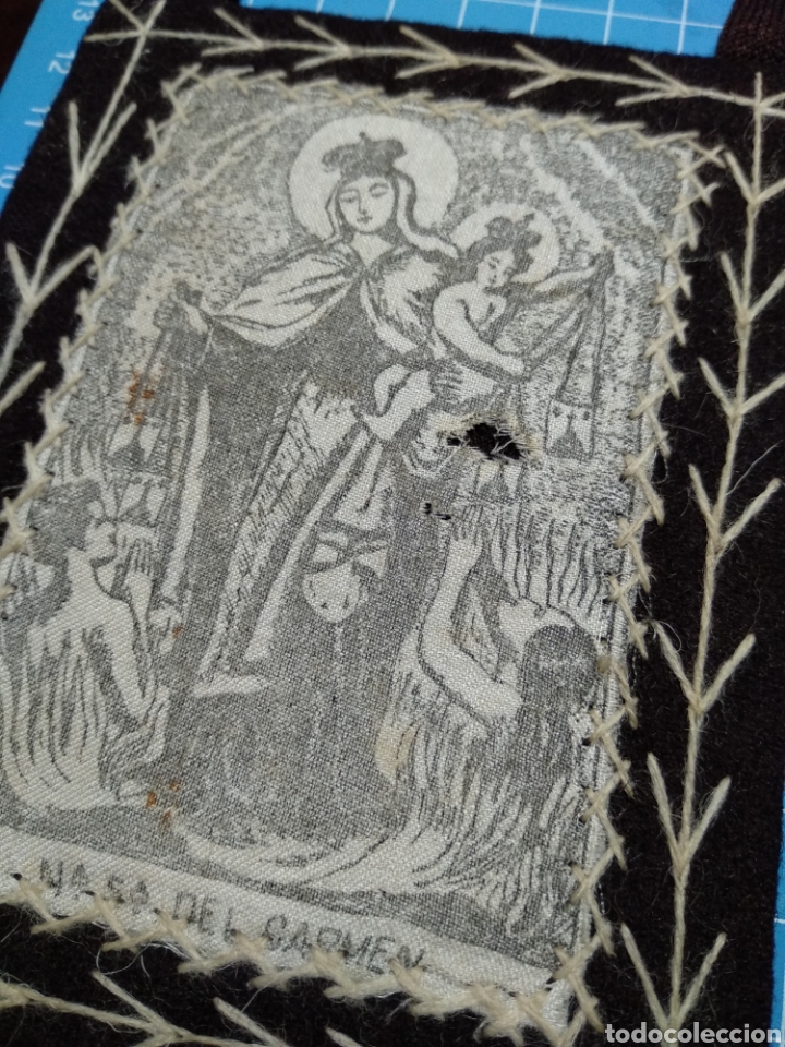 Antig&uuml;edades: Escapulario Nuestra Se&ntilde;ora del Carmen - Foto 3