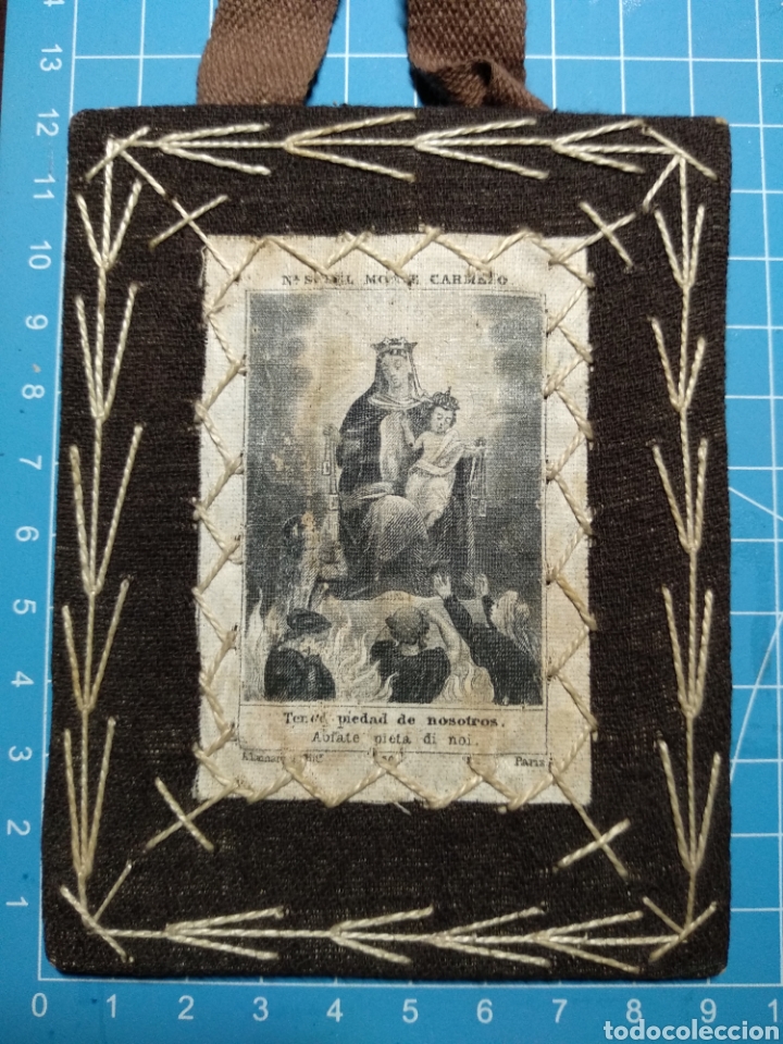 Antig&uuml;edades: Escapulario Nuestra Se&ntilde;ora del Monte Carmelo - Foto 2