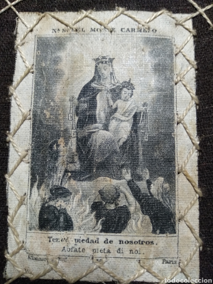 Antig&uuml;edades: Escapulario Nuestra Se&ntilde;ora del Monte Carmelo - Foto 4