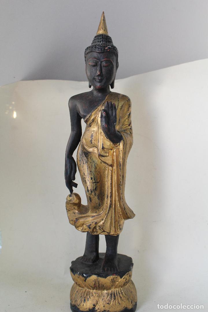 Antig&uuml;edades: buda en madera - Foto 2