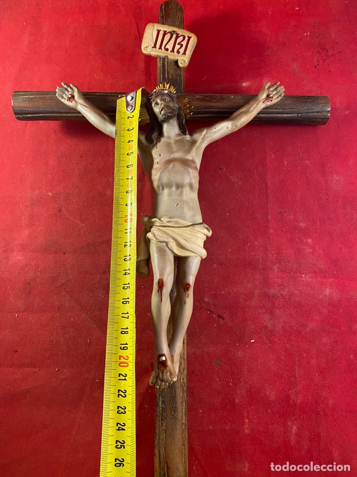 Antig&uuml;edades: Cristo crucificado con cruz de madera - Foto 3