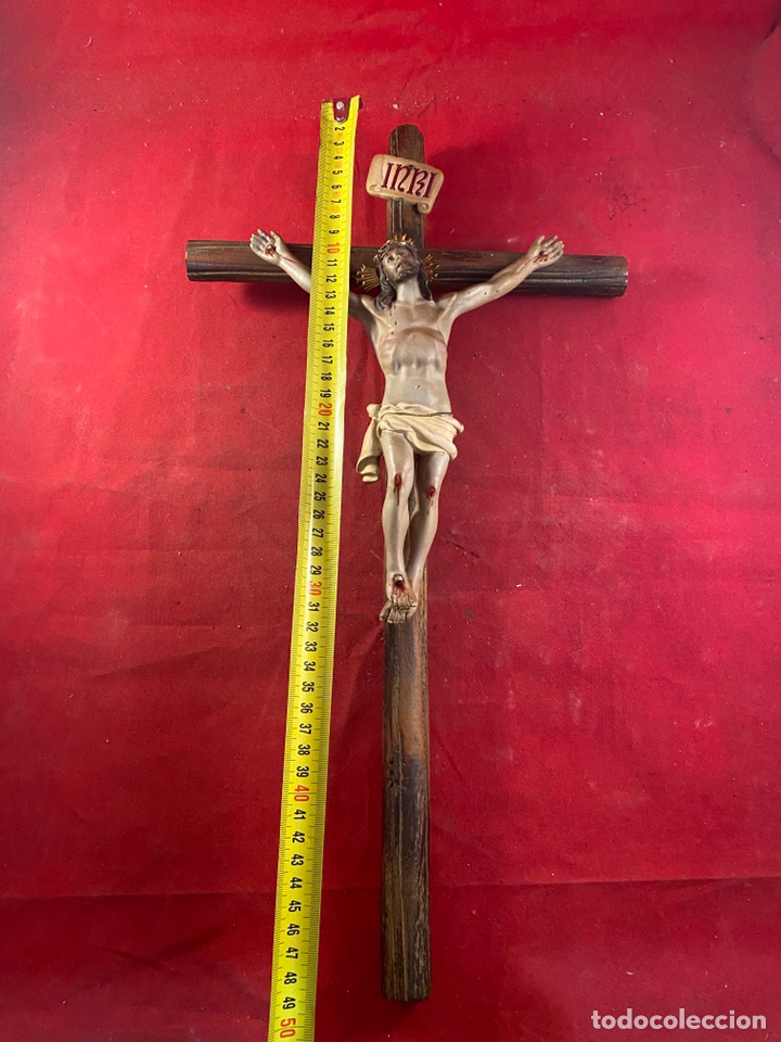 Antig&uuml;edades: Cristo crucificado con cruz de madera - Foto 4