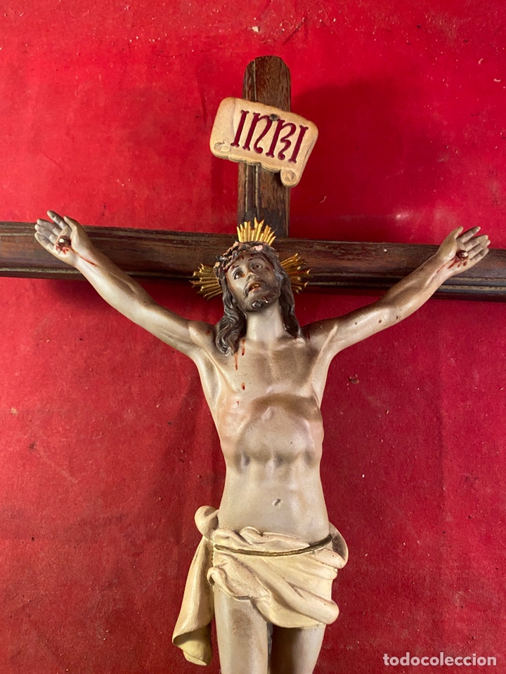 Antig&uuml;edades: Cristo crucificado con cruz de madera - Foto 5