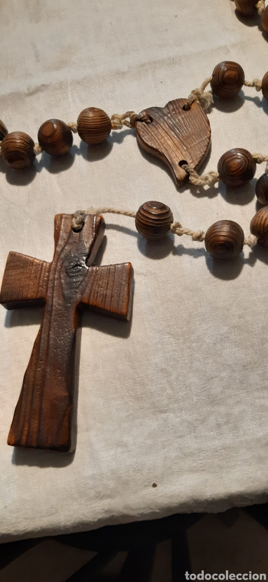 Antig&uuml;edades: Rosario de madera gran tama&ntilde;o - Foto 2