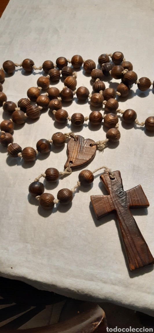 Antig&uuml;edades: Rosario de madera gran tama&ntilde;o - Foto 3