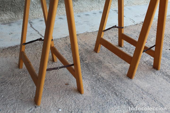 Antig&uuml;edades: Mesa de Arquitecto Sobre Caballetes - Foto 5